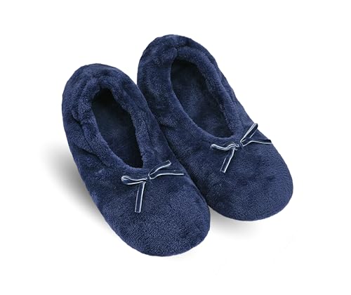 Image of Keyela Women's Ballerina Slippers,Non-Slip Bedroom Slippers Socks | Soft fuzzy slipper socks for ladies Indoor home slippers Cozy sock slippers Ballet Slippers
