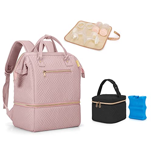 Fasrom Breast Pump Backpack Bundle with Baby Bottle Cooler Bag with Ice Pack Fits 4 Baby Bottles up to 5 Ounce, Easily Attaches to Stroller image 4