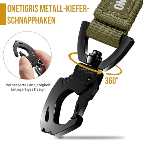 OneTigris Bolt Kurzführer Hund 30cm, Hundeleine Kurz mit Tiger Zahn Metallclip und Weiche Polsterung, Reflektierend Nylon Hundeleine Geeignet für Mittlere Große Hunde Grün