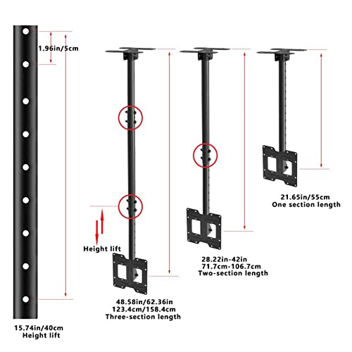 Support de plafond pour téléviseur 32 à 65 pouces inclinable - 3