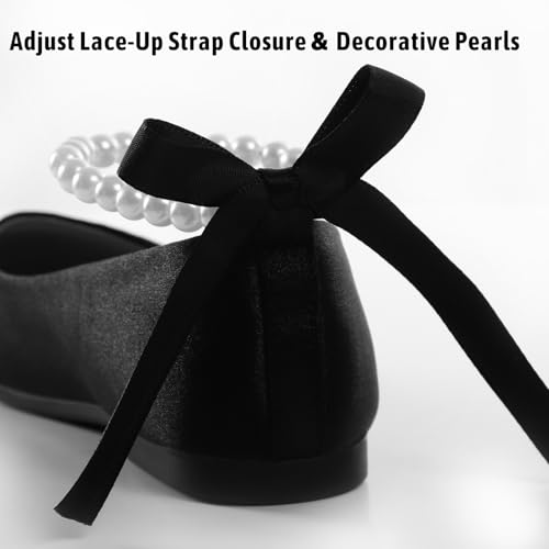 Toddler Girls Dress Shoes Flower Girls Kids Mary Jane Ballet Flats Wedding Party Communion Princess Shoes(Black Silk,Toddler 10)3