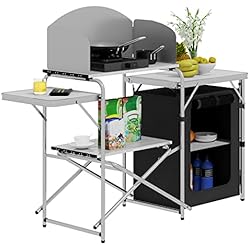 Armario Fregadero Camping WOLTU Cocina de Camping Armario de Camping Mesa Plegable Mesa de Acampada Aluminio con Bolsa de Almacenamiento Armario de Acampada CPT8140wsz