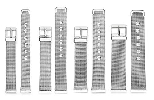 Chaîne de montre en acier inoxydable mince de 12 mm 16 mm et 20 mm pour bracelet en maille