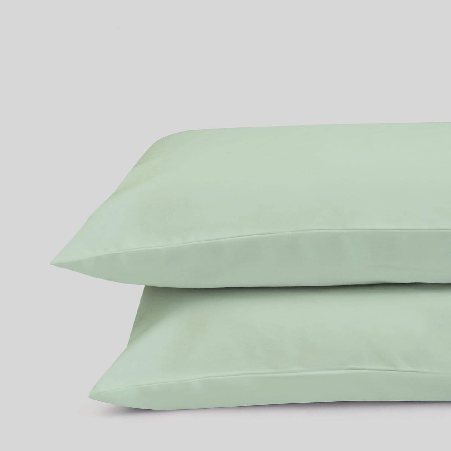 FABDREAMS 100% Organic Cotton Queen Size Pillow Case Set | California Queen Size Pillow Case Set | Percale Weave | 300 Thread Count | GOTS Certified | Cool Crisp Breathable | 20" x 30" | Sage Green