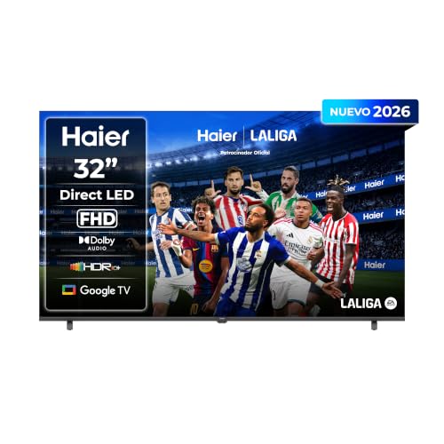 Haier K85 Full HD 32" H32K85GFX, Smart TV con Google TV, Chromecast, Dolby Audio, HDR10, Bluetooth 5.1, USB 2.0 x 2, DBX TV, HDMI 2.1 x 4 [2026]