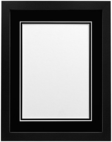 FRAMES BY POST H7 – Marco de fotos (con negro y blanco doble soporte para foto tamaño A3, cristal de plástico, negro, 20 x 16-inch-p, Black Double Mount, 40 x 30' (102 x 76 cm) foto de 30 x 20' (76 x 51 cm, cristal plástico)
