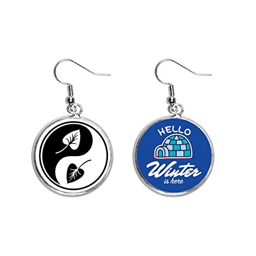 Pendientes de Yin Yang budistas colgantes de gota en blanco y negro para mujer