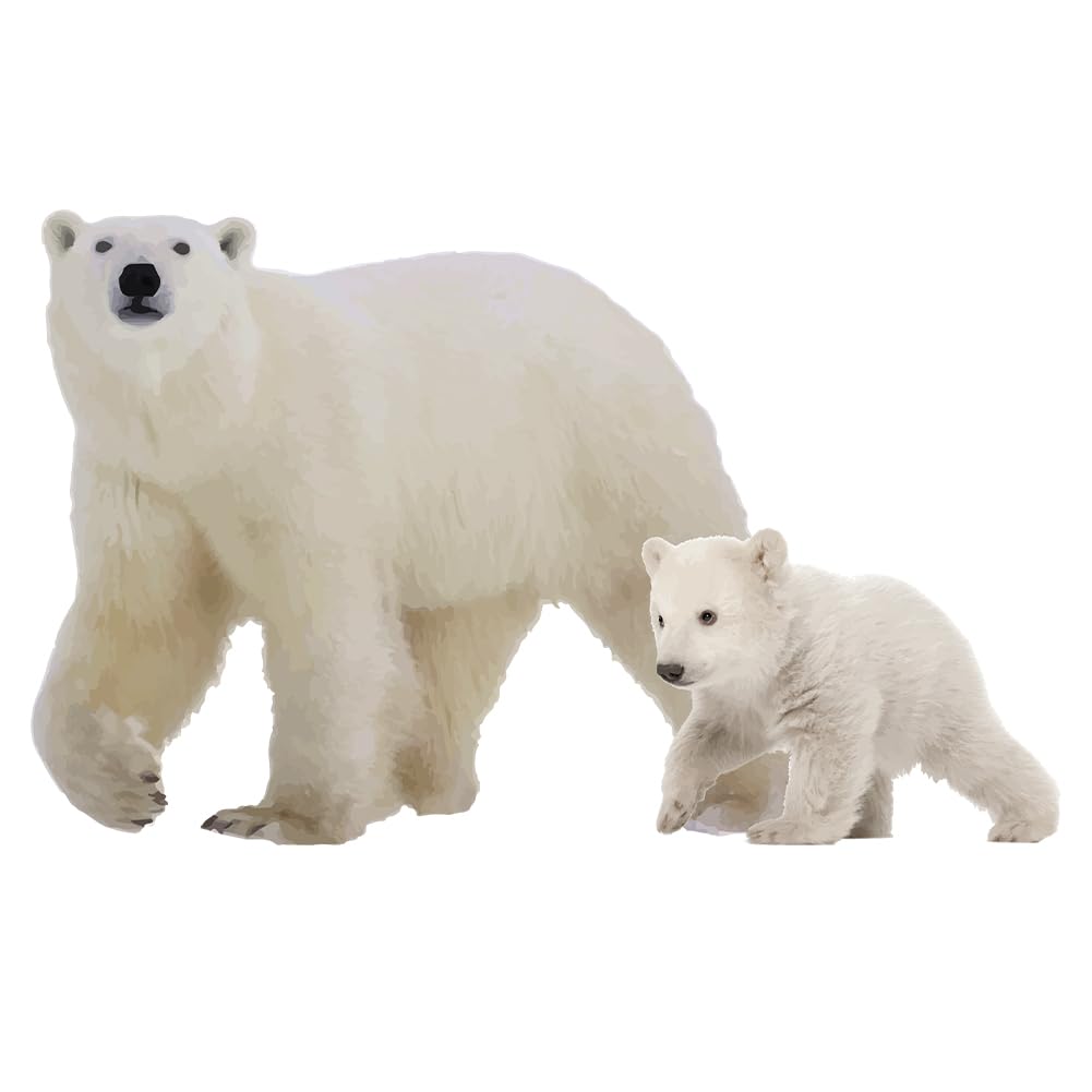 Sticker mural ours polaire pour chambre d'enfant nature