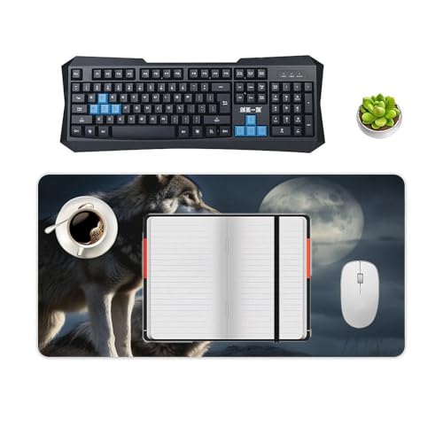 Night Wolves Desk Pad Large Desk Protector 24 x 12 pulgadas miniatura 4
