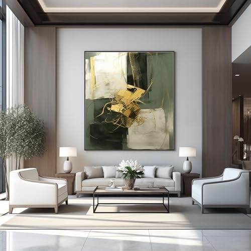 Art contemporain affiches murales sur toile premium or et vert
