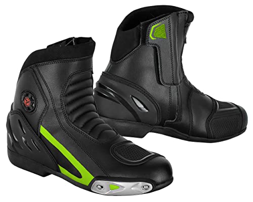 Vaster Moto Botas de moto impermeables Zapatos de moto para hombre Botas de moto Zapatos de motocross (EN 13634) (Verde, Sistema tallas calzado EU, Adulto, Números, mediano, 45)