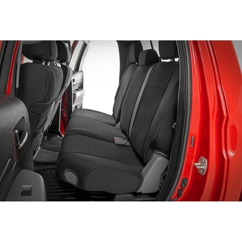 Rough Country Neoprene Seat Covers for Toyota Tundra (2007-2013) Crew Cab with Jumpseat - Waterproof & UV Resistant, Foam Padded, Front & Rear Seat Cover Set - image 2