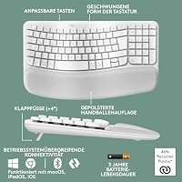 Logitech Wave Keys kabellose ergonomische Tastatur (Weiß) – Ansicht 6