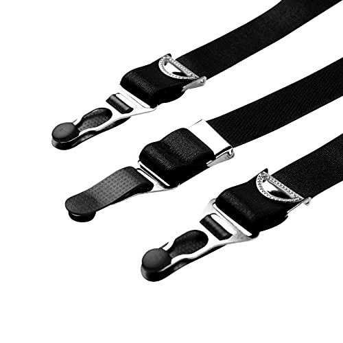 Women's Sexy Lace Garter Belt With 6 Straps Metal Clip Suspender For Thigh High Stockings (Black, M) #TOP4