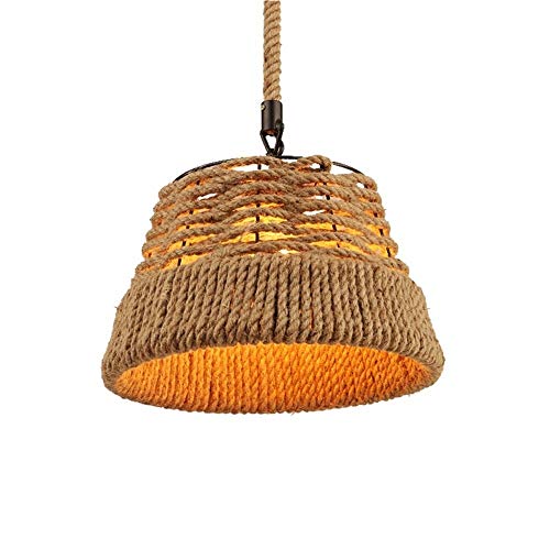 Lustre rustic à tête unique en corde tressée de style américain