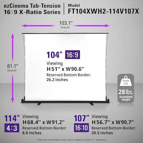 Image of Elite Screens EzCinema Portable Floor-Rising Multi-Aspect Screen, 104 inch