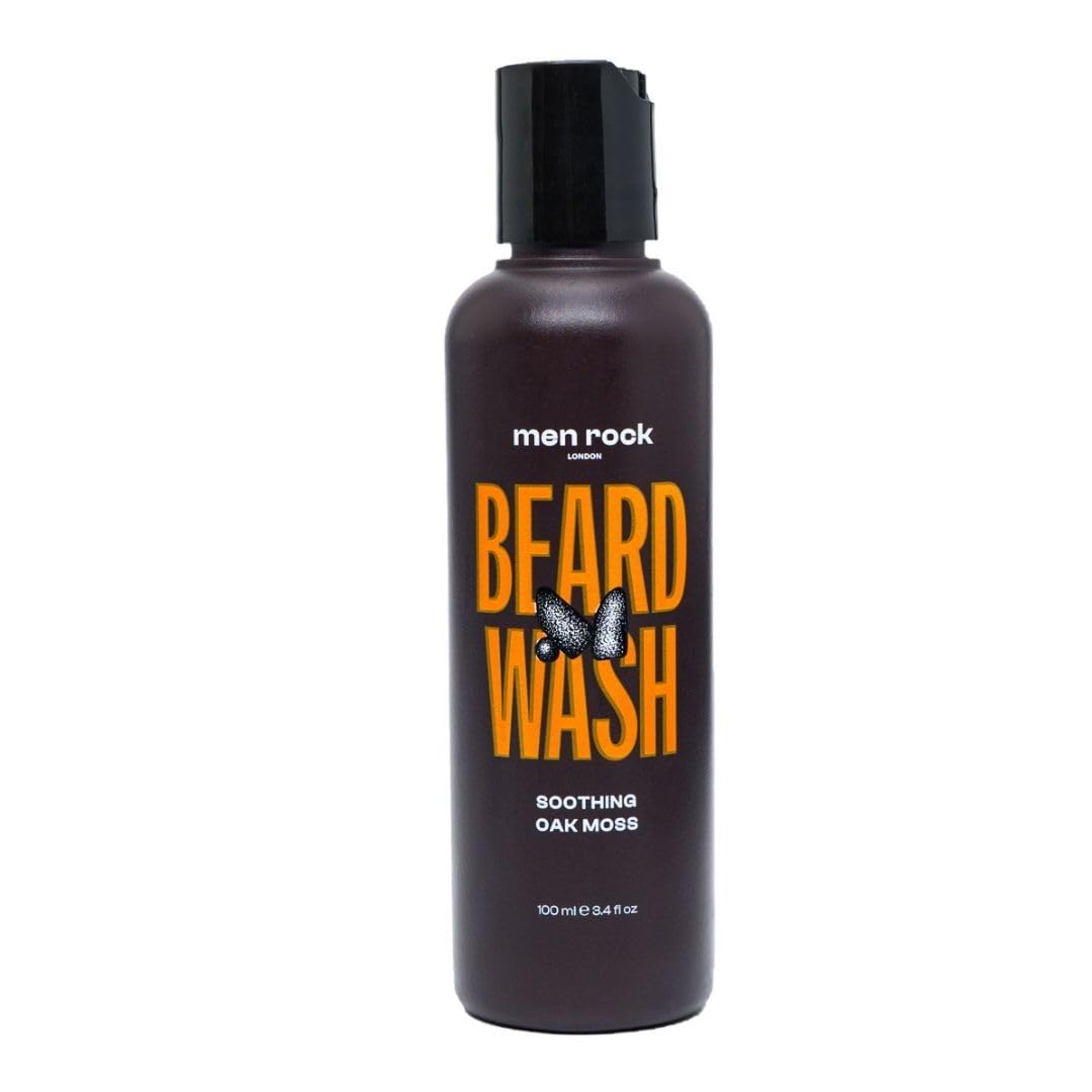 Men RockOak Moss Beard Wash - 100ml Soothing Formula for Softening & Moisturizing Beard, Reduces Itch & Dandruff, Hydrates Skin
