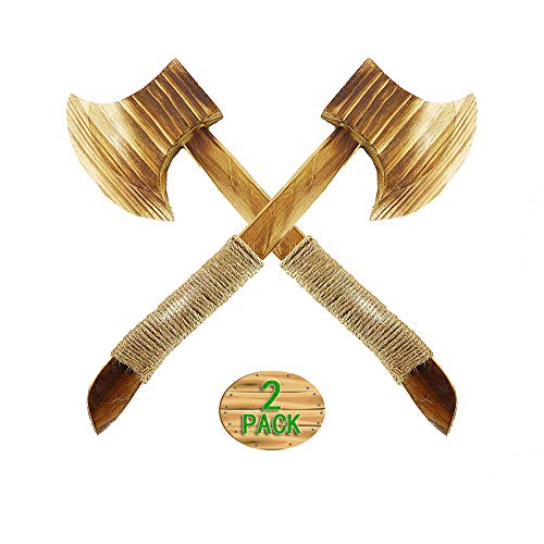 Zhou-long - Juego de 2 Cuchillos de Madera para niños Hechos a Mano, Cuerda de cáñamo, Mango Atado, tradición China