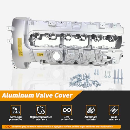 Image of Aluminum Valve Cover W /Gasket & Bolts for BMW 1 Series M 135i 135is 325i 335i 335is 335xi 535i 535xi 740i 740Li M135i M140i M235i M240i M2 X6 Z4, Replaces 11127565284 11127565286
