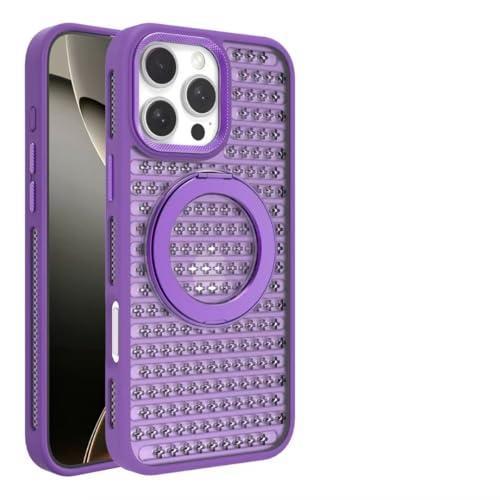 Coque iPhone 14 Pro Max magnétique violette anti-surchauffe pour charge sans fil stable