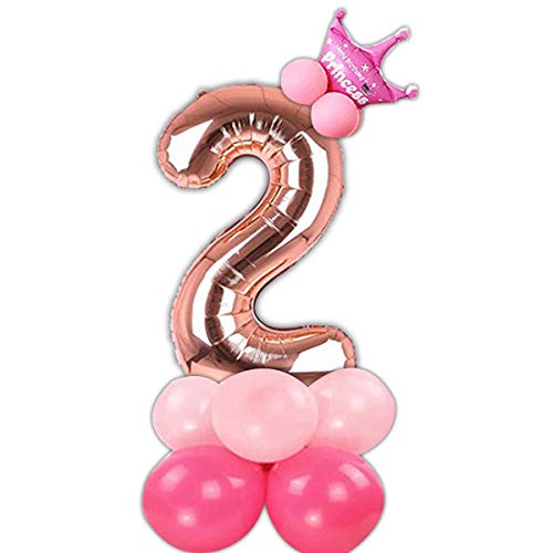 Image of Birthday Decoration Item Rosegold 32 Inches Numbers 2 | Birthday Decoration Kit For Boy Girl | Number Foil Balloon | Birthday Decoration Item For Boy Girl,1 Piece