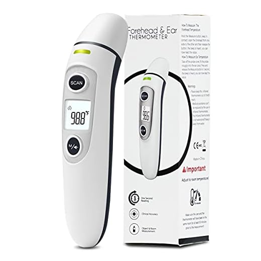 Forehead and Ear Thermometer for Adults, Kids and Baby, Digital Infrared Temporal Thermometer with Fever Alarm and Memory Function, 1s Instant Accurate Reading (Dark Blue)