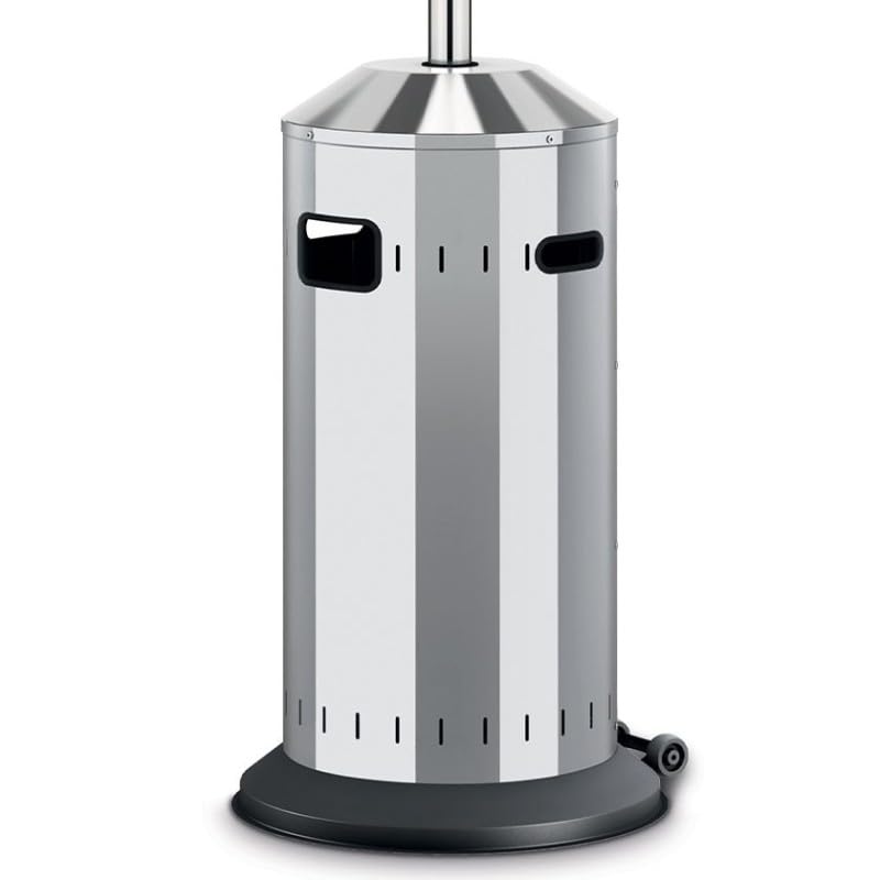FAVEX - Parasol chauffant gaz Cosy Elegance Inox - Exterieur - 3 à 8 kW - 12m² - Livré avec tuyau et détendeur - 76 x 76 x 218 cm