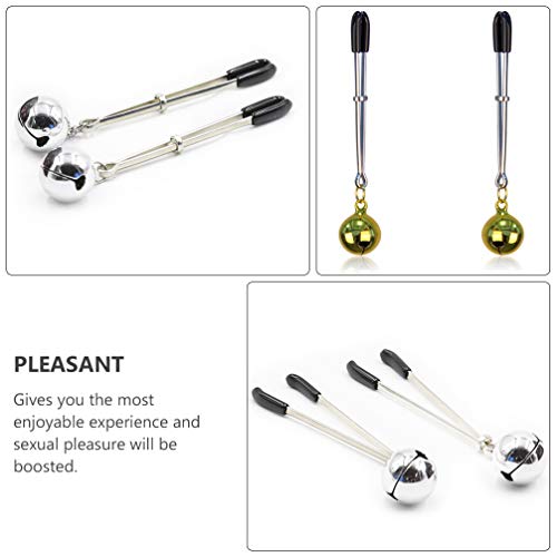 EXCEART 2 Pares de Clipes para Mamilos Braçadeiras de Seios Femininas Ajustáveis Com Sinos Corrente