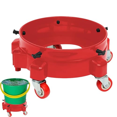 Rodillo rodante para base de maceta – Cubo de lavado de coche con ruedas, carro de cubo, Bucket Buddy | Carro de cubo para artesanos, accesorios de lavado de coches, soporte de cubo para s