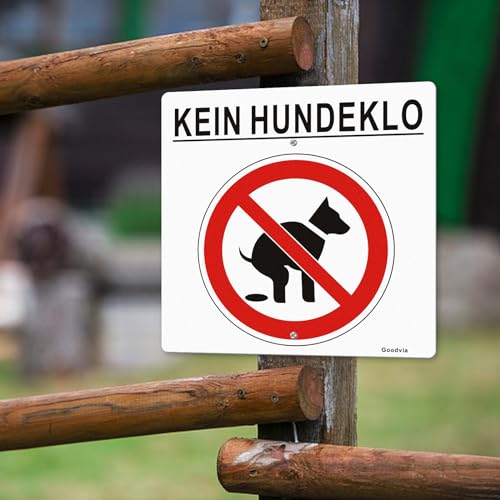 Goodvia 2 Stück XXL Hochwertige Steckschilder kein Hundeklo mit Halter 30 x 30 cm Alu Diese Wiese ist Kein Hundeklo Schild mit UV-Schutz von Goodvia