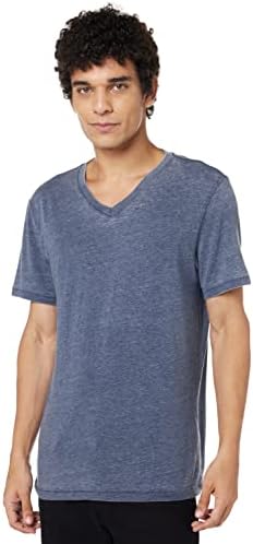 Lucky Brand Men's Venice Burnout V-Neck Tee Shirt, American Navy, Large