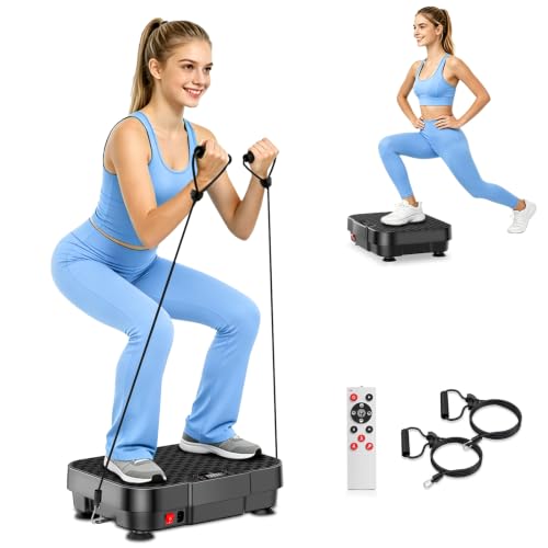 Vibration Plate Exercise Machine Vibration Plate for Lymphatic Drainage Weight Loss,Muscle Activation Fat Burner for Women Men,250 Speeds Shake Plate,Whole Body Exercise Equipment -Silver Black