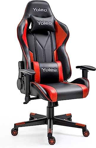 YOLEO-Sedia da Gaming da Ufficio, con Cuscino Lombare, Schienale alto, Sedia...