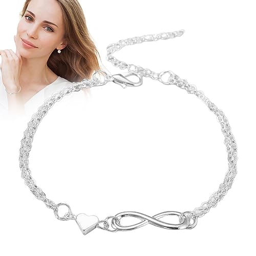 Maciun Liebes-Charm-Armband | Damen-Infinity-Herz-Schmuckkollektion, Symbol-Gliederarmband für Frauen und Mädchen