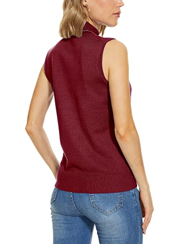 Image of INKOFF Sleeveless Mock Neck Turtleneck Knit Tops Women Dressy Casual Sweater Vest Business Work Tank