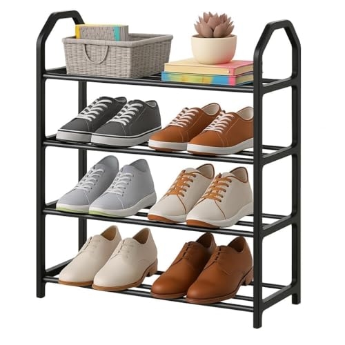 Sapateira Vertical 4 Andares Compacta Organizador de Sapatos Multiuso Estrutura Reforçada ...