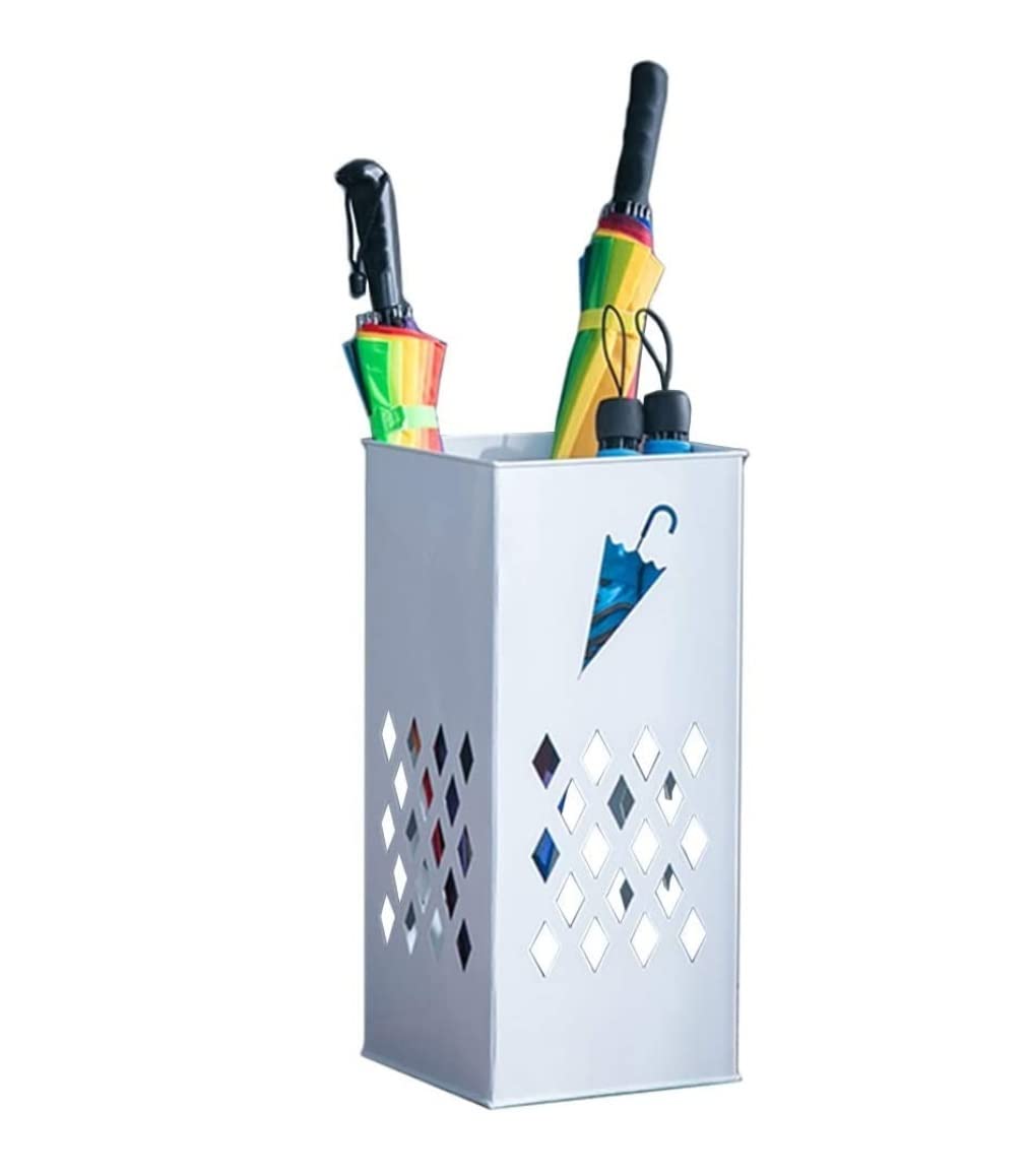 DFGHNBVC Square Metal Umbrella Stand - Freestanding Umbrella Holder Rack For Entryway, Hallway Home Office Decor - Stylish Nizer Umbrella Bucket For Rain Gear Storage