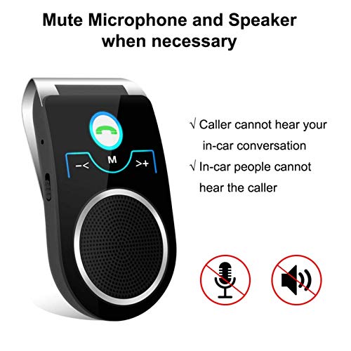 Aigital Bluetooth 5.0 Car Speaker Wireless in-Car Speakerphone Visor-Clip Bluetooth Handsfree Adapter, Upgraded Speaker System for HiFi Music and Clear Hands Free Calls, Designed for Safe Driving - Thumbnail 2