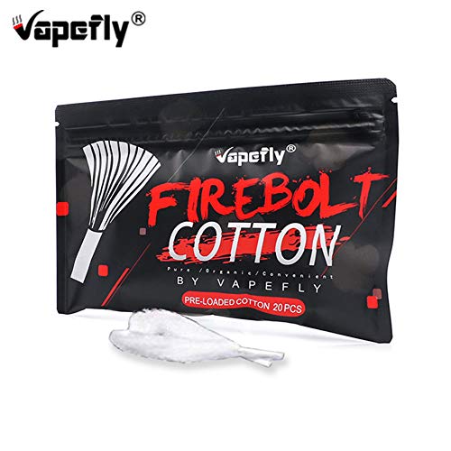 Vapefly Firebolt Cotton Wick Material 100% Organic Cotton for Coil Building DIY Lovers RTA/RDA/RDTA Spare Part (20Pcs/Pack)