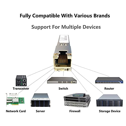Image of 10GBase-t, SFP-10G-T Optical Module, 10G SFP to RJ45 Conversion Module,Adaptive 10G /5G /2.5G /1G,Support DDM, for Network Switch Cisco TPLINK Ubiquiti UniFi BDCOM QNAP ASUS, 30m,AQR113C chip