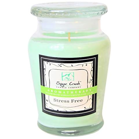Aromatherapy Soy Wax Scented Candle - Stress Relief (Eucalyptus Mint) | Non Toxic - Essential Oils | 100 Hours Burn Time (16 ounces Limited Edition Glass) | Sugar Creek Candles Cover