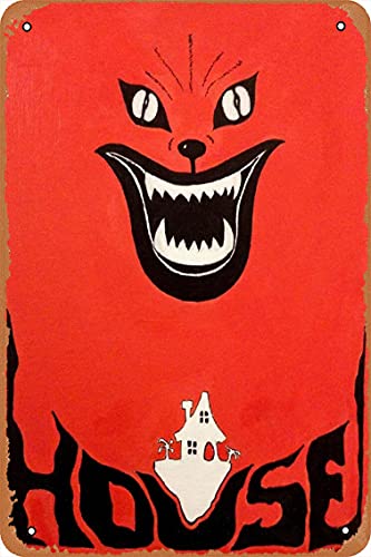 NIUMOWANG Cartel de metal con diseño de casa de 1977, póster de película japonesa de 12 x 8 pulgadas