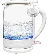 OVENTE Electric Glass Kettle 1.5 Liter 1500W Instant Hot Water Boiler Heater with ProntoFill Tech...