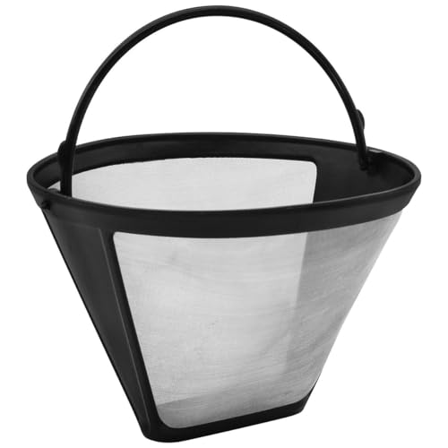 Fackelmann 42273 Filtre à café réutilisable, filtre pour cafetière à filtre, Plastique, Acier inoxydable, 11,5 x 8,5 cm, Argent/Noir