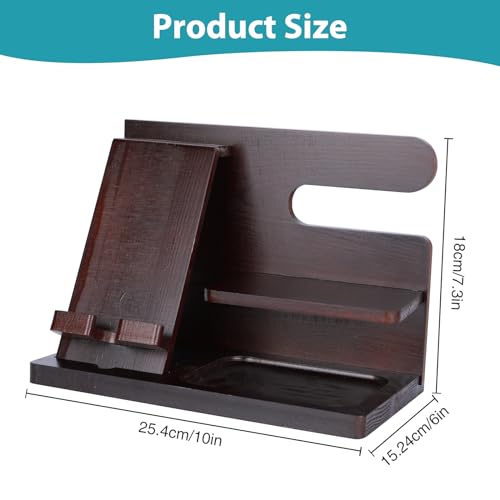 Wooden Phone Docking Station Organiser for Men, Birthday Presents for Men Bedside Table Desk Organiser, Mens Docking Station and Organiser Presents for Dad Husband Father In Law Gifts - Cosy Home Interiors Wooden Phone Docking Station Organiser for Men, Birthday Presents for Men Bedside Table Desk Organiser, Mens Docking Station and Organiser Presents for Dad Husband Father In Law Gifts - Image 2