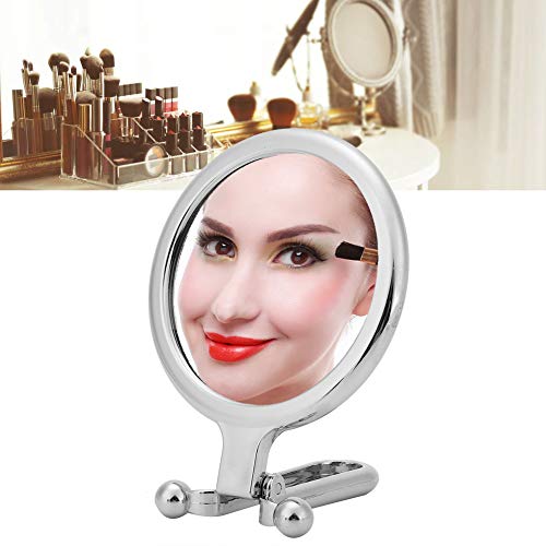 Espejo de Maquillaje Plegable Portátil Doble Cara 10x Plata miniatura 3