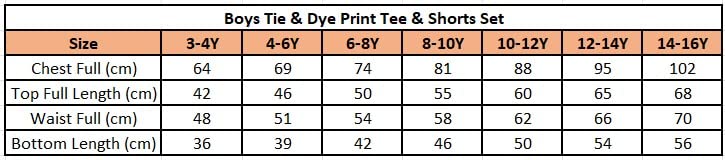 Image of KiddoPanti Boys Tie & Dye Print Tee & Shorts Set