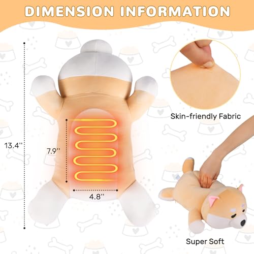 Image of Dog Heating Pad for Period Cramps Menstrual Pain Relief, Portable Electric Heat Pads USB Powered, Cute Stuff Shiba Inu Plush Stuffed Animals, Funny Gifts for Women Teen Girls Christmas Birthday Easter