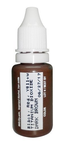 BIOTOUCH Micropigment Dark Brown Pigment Color Permanent Eyebrow Makeup Microblading Eyebrow Shading Micropigmentation Cosmetic Tattoo Ink Lip Eyeliner Ombre Feathering Hair Stroke Large Bottle 15ml