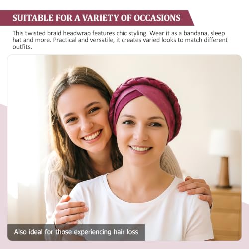 Image of DRESHOW Turban Pre-Tied Twisted Hat Thread African Head Wraps for Black Women Chemo Cancer Cap Braid Hair Cover